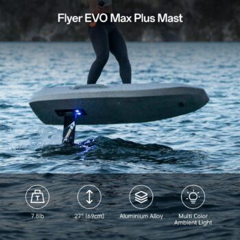 Waydoo EVOMax 7 Waydoo Flyer EVO Max är en stabil e-foil med 130L bräda, 6 kW motor och upp till 2 timmars åktid. Frakt ingår i Priset - Beställ din elektriska surfbräda idag! Waydoo Flyer EVO Max – e-foil med 130L bräda och 6 kW motor