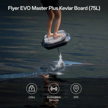 Waydoo EVO Master 5 Waydoo Flyer EVO Master är ett premium eFoil paket med 75L carbonbräda, 6 kW motor och 2300Wh batteri. Frakt ingår i Priset - Beställ ditt eFoil paket idag! Waydoo Flyer EVO Master – eFoil med 6 kW motor och 75L carbonbräda